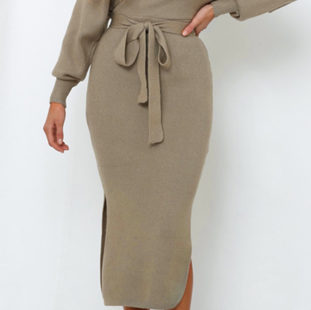 Grace Sweater Dress - Tan - Picture 6 of 8